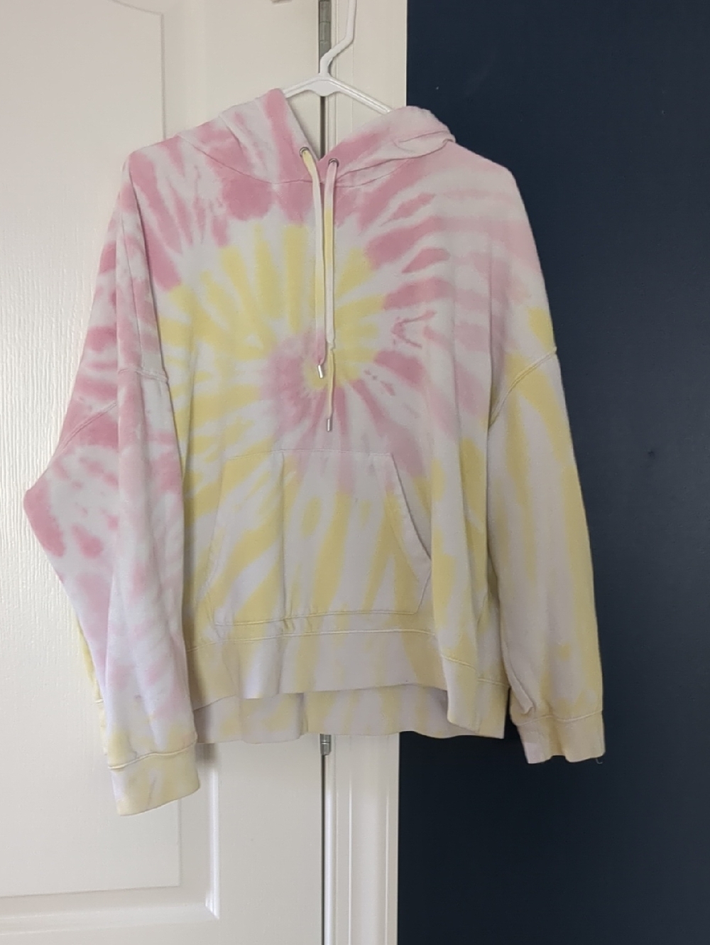 Chaps Pink and White Tie-Dye Pullover Hoodie